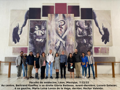 Faculté de Médecine de Léon, Mexique, 7/12/22, photo de groupe.