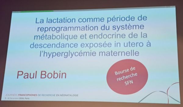 Bourse de recherche de la Société Française de Néonatologie 2024 - Paul Bobin